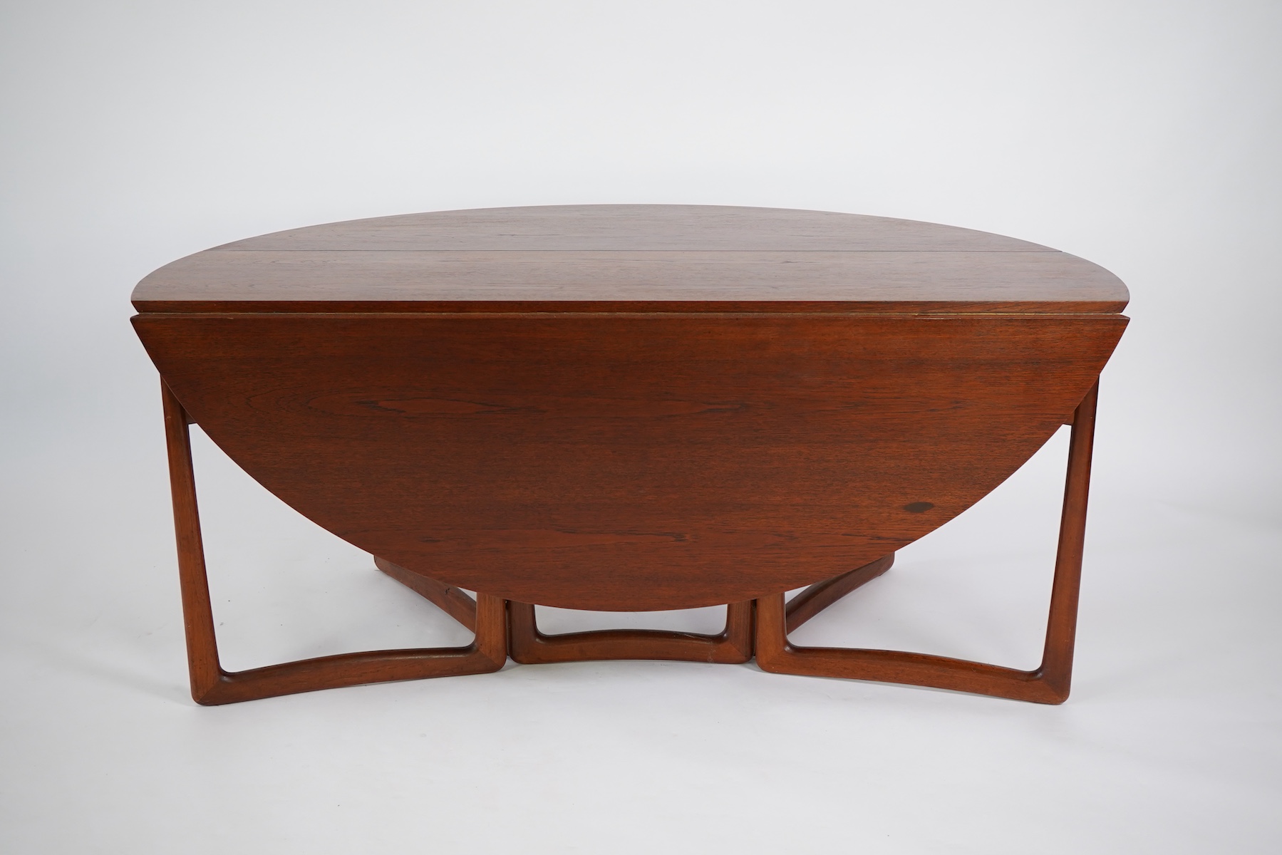 Peter Hvidt (Danish, 1916–1986) and Orla Mølgaard-Nielsen (Danish, 1907–1993) for France & Søn: A Model No. 20/59 teak drop leaf dining table